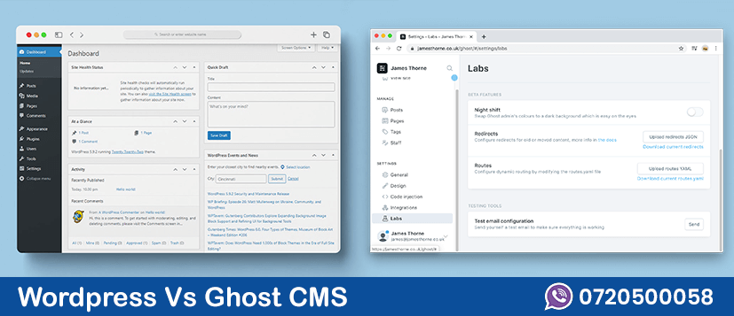 wordpress vs ghost cms